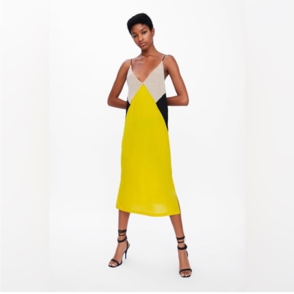 Zara Colorblock Summer Dress Size Small - Picture 2 of 6